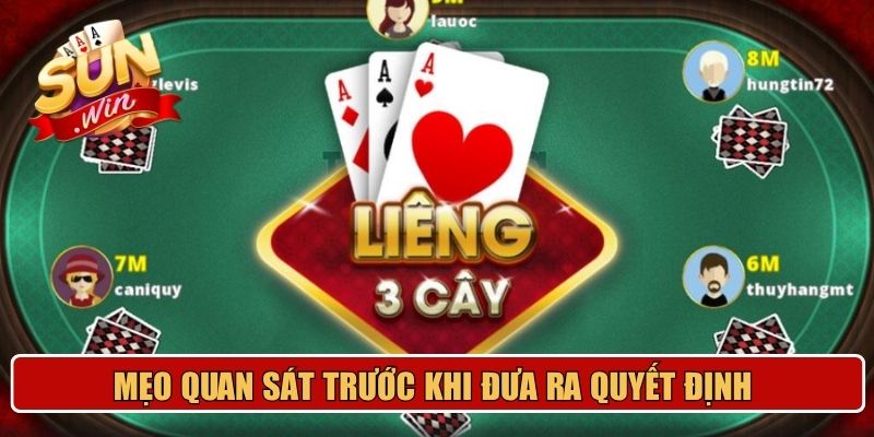 Mẹo quan sát trước khi đưa ra quyết định 